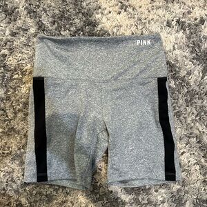 Pink Grey W/ Black Stripe Bike Shorts